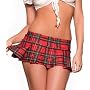 Sexy School Girl Mini Skirt Stretchy in Pleated Plaid