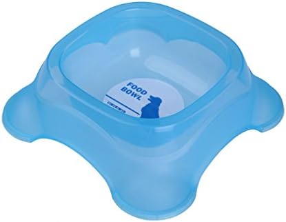 Qpet SkidStop Slow Feed Pet Bowl for Dogs Cats Rabbits,Travel Transparent Water Bowl for Pets,Blue, Large, 9.5"*9.5"*2.8"