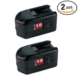 Milwaukee 48-11-2232 Value Pack 18-Volt 2.4 Amp Hour NiCad Slide Style Battery, 2 Pack