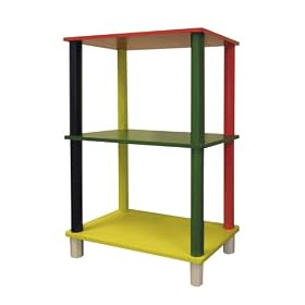 Ore International Kids' Primary-Color 3-Tier Rectangle Shelves