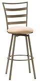 Hillsdale Linden 30-Inch Swivel Barstool, Champagne Finish with Fawn/Beige  ....