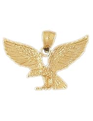 Dazzlers Solid Eagle Charm Pendant 14k Gold Available in three colors from jewelsberry (weights:4.6 grams only)