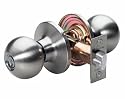 Master Lock BAO0115 Ball Knob Keyed Entry Door Hardware with SilvaBond Antimicrobial Protected Finish, Satin Nickel