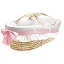 Burlington Baby Moses Basket with Interchangeable Ribbons, White