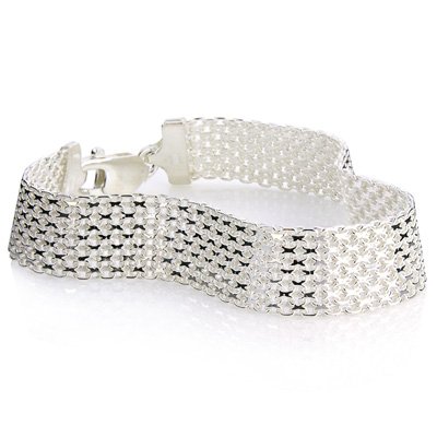 Sterling Silver Italian Mesh Bracelet   7.75