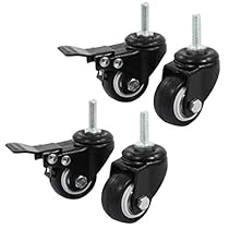 Uxcell Shopping Wheel Trolley Brake Swivel Caster, 1.5-Inch, Black, 4-Piece
