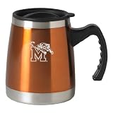 University of Memphis - 16-ounce Squat Travel Mug Tumbler - Orange