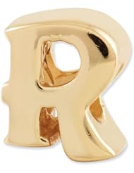Sterling Silver Gold plated Reflections Letter R Bead