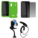 EMPIRE Neon Green Silicone Skin Case Cover + 360 Degree Rotatable Car Winds ....