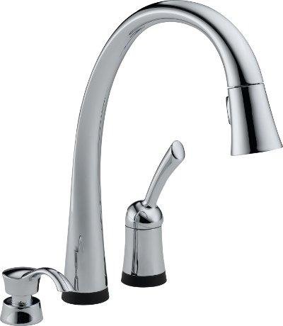 980T-SD-DST, Delta Pilar Touch-Activated Single Handle Pull-Down Kitchen Faucet with Soap Dispenser