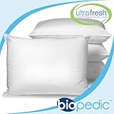 BioPEDIC UltraFresh Anti-bacterial 4-Pack Bed Pillows, Standard Size, White