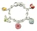 Fancy Ladybug, Bumble Bee & Snail Themed Charm Bracelet Antique Silver Tone
