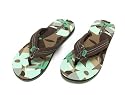 Roxy Ladies Flip Flops Sandals - Iman Green Flower
