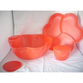 Tupperware Chip n Dip Salsa Set Red by Tupperware