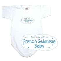 BABY BODYSUIT WHITE " LIGHT BLUE CLOUD LOVE ME , I'M FRENCH GUIANESE " FRENCH GUIANA 0 - 3 Months