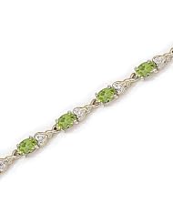 14kt Yellow Gold Oval Peridot and Diamond Bracelet