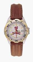 Washington Nationals MLB Women's All Star Watch with Leather Band
