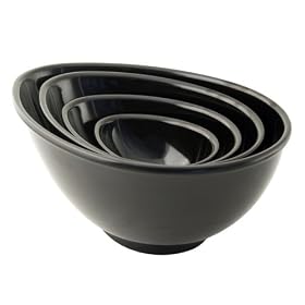 Nigella Lawson's Living Kitchen Mixing Bowls, Melamine, Black, Set of Four