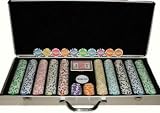650 Vegas Style 11.5 Gram Clay Composite Gambling Poker Chip Chipset with Heavy Duty Aluminum Case.