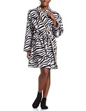 Baby Phat Women's 2Pc Plush Robe And Sock Set,Blk/White,Small/Medium