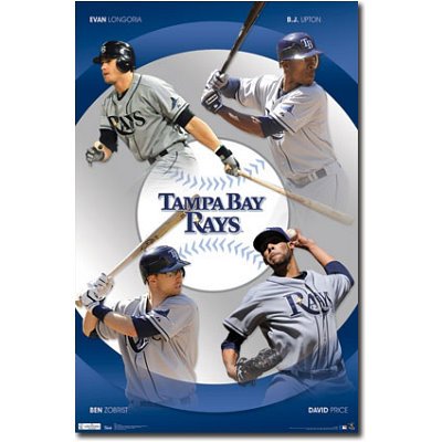(22x34) Tampa Bay Rays Team Longoria Upton Price Zobrist Sports Poster Print