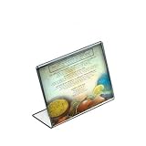 Azar 112721 7-Inch Weight by 5.5-Inch Height Horizontal Slanted L-Shaped Acrylic Sign Holder, 10-Pack