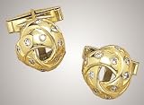 14k Solid Gold & Diamond Love Knot Cufflinks - CL219