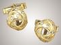 14k Solid Gold & Diamond Love Knot Cufflinks - CL219