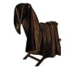 Silverback Throw - Blanket for Couch, Faux Fur Throws, Amber Brown Faux Fur T...