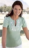 Penny Plain - Floral Embroidered T-Shirt