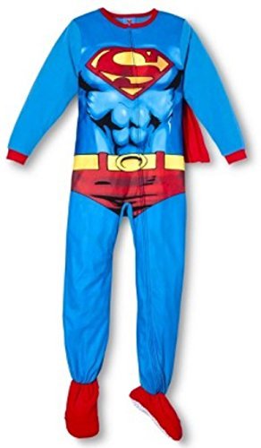 Superman Fleece Footed Onsie Pajama With Cape, Boys Sizes 2T-8