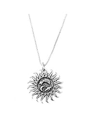 Sterling Silver One Sided Sun with Moon Necklace