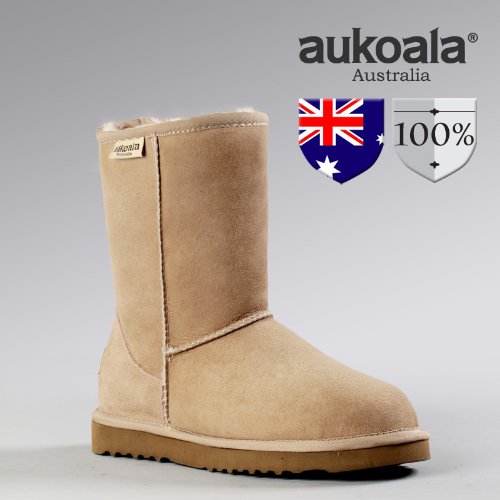 Aukoala Snow Boots Australia Sheepskin Warm Classic Short For Womens_Sand_Us Size 6 On Sale