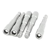 uxcell　ソケットビット 六角ドライバビット　クロムバナジウム鋼六角シャンク　代替品　5枚入 6.35mm