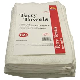 Galaxy Products WT12 Paint Essentials 14-by-17-Inch Terry Towels, White 12-Pack by Galaxy Products