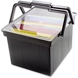 ADVANTUS Companion Letter/Legal Portable Plastic File Box, Includes Lid and Handles, 17 x 14 x 11 Inches, Black (TLF-2B)