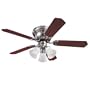 Westinghouse 7861500 Contempra Trio Three-Light 42-Inch Five-Blade Ceiling Fan, Brushed Nickel with Frosted Glass Shades