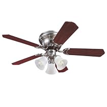 Westinghouse 7861500 Contempra Trio Three-Light 42-Inch Five-Blade Ceiling Fan, Brushed Nickel with Frosted Globes