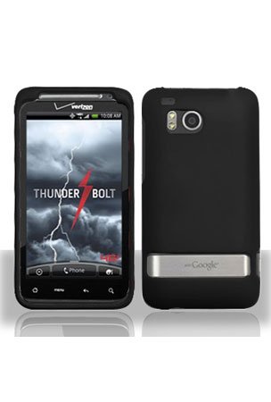 HTC ThunderBolt Rubberized Shield Hard Case - Black