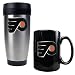 Philadelphia Flyers NHL Stainless Steel Travel Tumbler & Black Ceramic Mug Set - Primary Logo