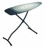 picture of Brabantia Ironing Board with Heat-Resistant Iron Parking Zone, Size D, 135 x 45cm, 35mm Metallic Black Frame, Grey Swirl Cover