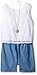 Amy Byer Girls' Big Lace Popover Denim Romper
