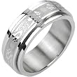 Spikes 316L Stainless Steel Double Dragon Center Spinner Ring