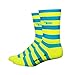 DeFeet Aireator Striper Cuff Socks, Blue/Yellow, Medium