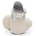 HONGTEYA Baby Girls Pure T-Strap Moccasins - Newborn First Walker Mary Jane PU Soft Soled Shoes (Size:6-12 Months/US 5/4.72'/See Size Chart, Beige)
