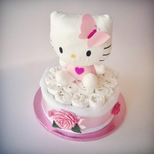 Hello Kitty Nappy Cake: Large Pink Tier FP by Baby Blessed