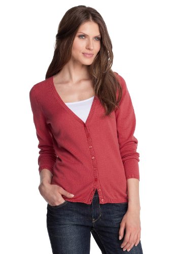 ESPRIT Damen Strickjacke N29554, Gr. 36 (S), Rot (market red 603) Preisvergleich