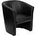 Flash Furniture Black Leather Barrel-Shaped Guest Chair