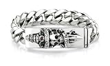 Ed Hardy By Christian Audigier: 'Do or Die' Skull and Dagger Bracelet in Stainless Steel