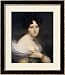Portrait of a Lady, Half Length, Her Left Hand Holding a Billowing Chiffon Shawl to Her Breast Framed Art Poster Print by Francois Joseph Kinson, 25x29